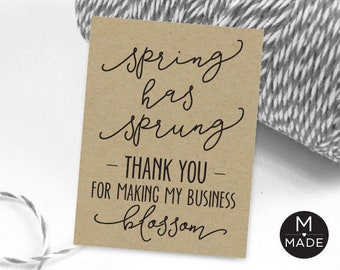 Spring Pop By Tags, Spring Has Sprung, Business Blossom Tags, Real Estate Marketing, Pop By Tag, Real Estate Gift, Client Appreciation Gift