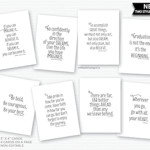 Cartes de citation à imprimer pour l'obtention du diplôme Embellissements de remise des diplômes Décorations Souhaits de remise des diplômes Félicitations Sagesse Encouragements Inspiration