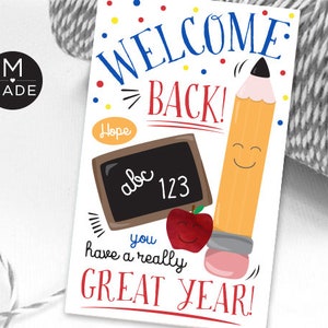 Welcome Back to School Gift Tags Hope You Have A Really Great Year First Day Of School Student Gift Tags Printable Classroom Gifts