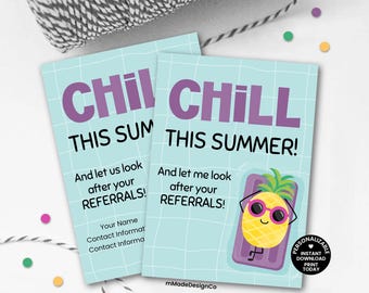 Personaliseerbaar Koel deze zomer en laat mij/ons voor je verwijzingen zorgen Tags Vastgoedbedrijf marketing Referral marketing zomerpromo