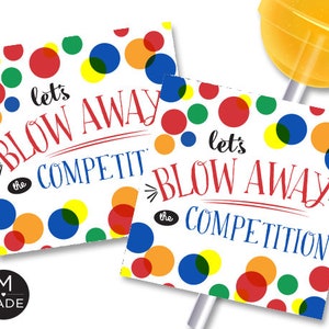 Blow Away the Competition Tags, Team Motivation Tags, Sports Good Luck Tags, Instant Download, Printable, Locker Room Good Luck Favor Tags
