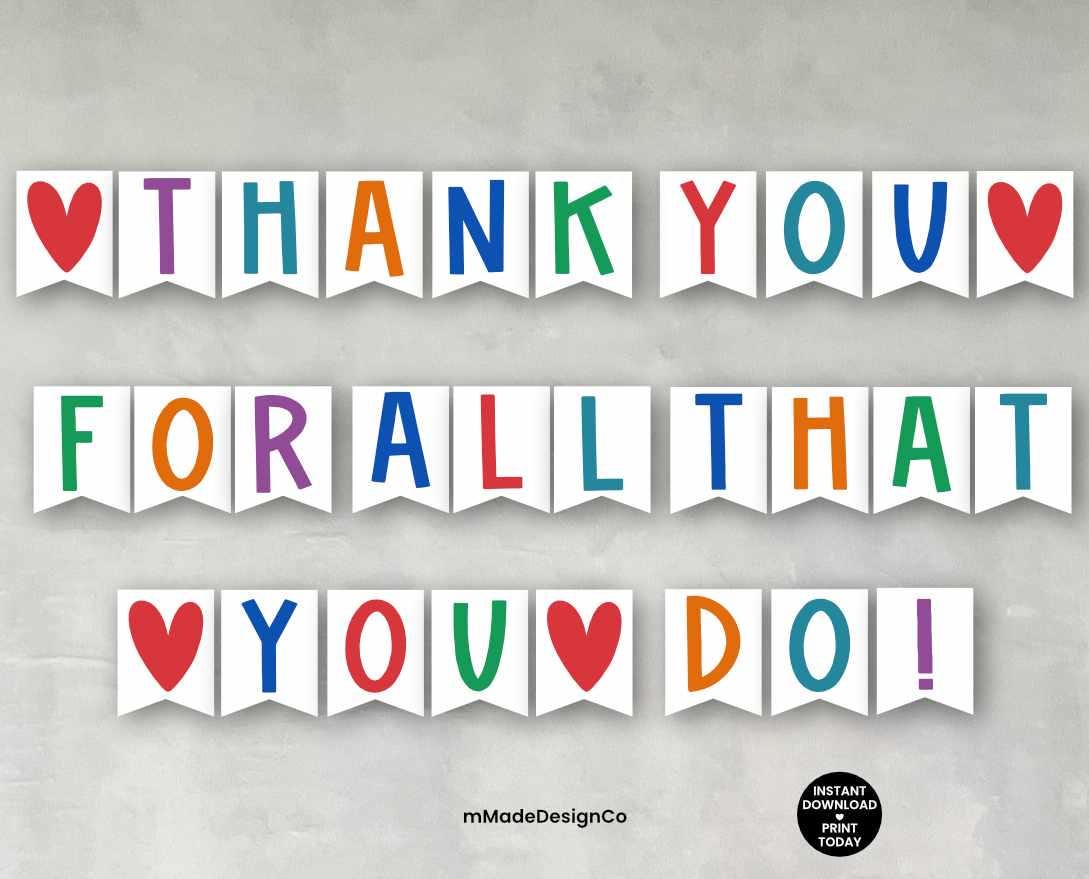 Thank You for All That You Do Banner Printable Employee Appreciation ...