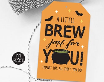 Mały napar tylko dla Ciebie Halloween Tagi Halloween Kawa Wyrazy uznania dla pracowników Latte Dziękuję Napój Soda Halloween Napój Wyrazy uznania dla zespołu