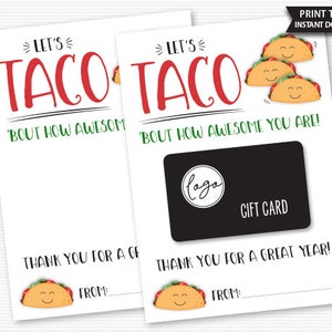 Taco Bout How Super You Are Lehrer Geschenkkartenhalter Druckbare Taco Geschenkkarte Lehrer Wertschätzung Lehrer Danke Sofort Download