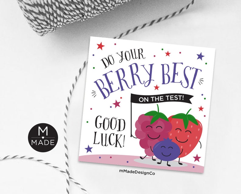do-your-berry-best-on-the-test-testing-day-tags-berry-fruit-etsy