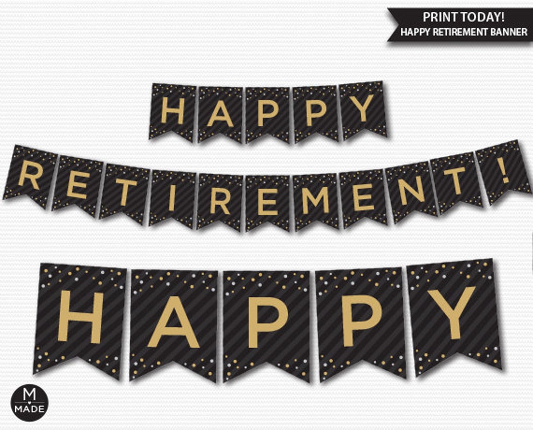 Printable Happy Retirement Banner Printable Free Templates