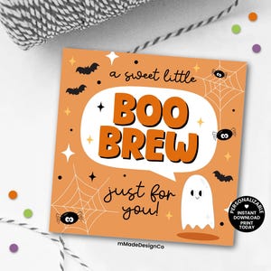 Halloween Kaffee Geschenkanhänger Boo Gebrau Nur für Dich Halloween Flaschenkaffee Latte Mitarbeiter Mitarbeiter Team Lehrer Nachbar Coworker Halloween Geschenk