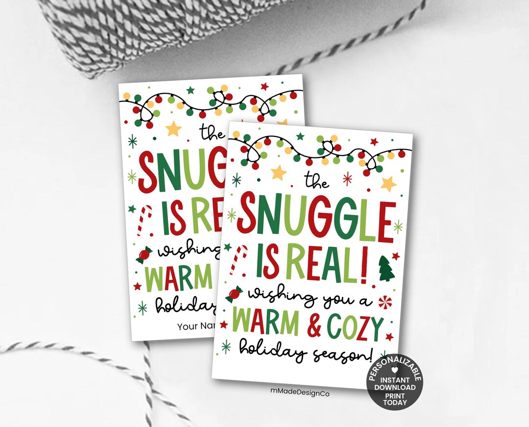 The Snuggle is Real Gift Tags Personalizable Template Warm and Cozy ...