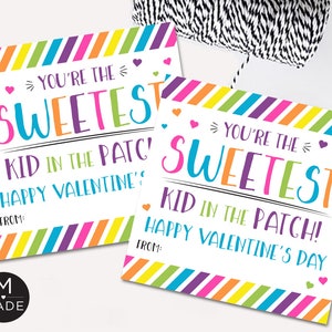Sweetest Kid In The Patch Valentine's Day Tags, Classroom Valentines, Kids Valentine's Day Tags, Sour Candy Valentines, Digital Download