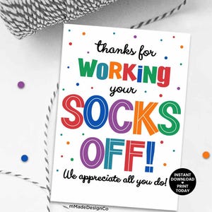 Sokken Waardering Cadeaukaartjes Werknemer Waardering Personeel Erkenning Collega Werkplek Team Waardering Werken aan je broek Bedankt