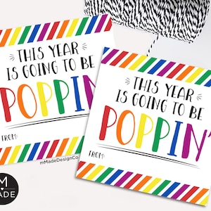 This Year Is Going To Be Poppin&#39; Tags Back To School Fidget Toy Pop Candy Popcorn Lollipop Gum Student Gift Meet The Teacher Gift Tags