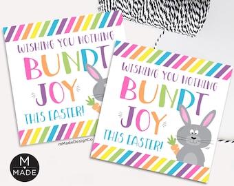 Wishing You Nothing Bundt Joy Easter Tags, Easter Baking Tags, Homemade Easter Gift, Easter Cake, Bundt Tags, Neighbor, Coworker, Teacher