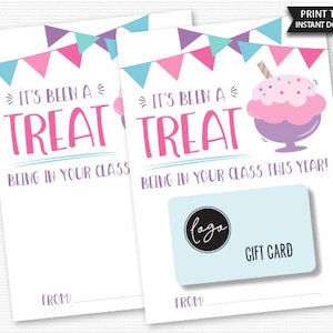 Ce fut un régal d'être dans votre classe cette année Porte-cadeau de l'enseignant Carte-cadeau crème glacée Sundae Remerciement d'un enseignant Fin d'année scolaire