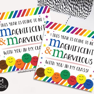 Magnificent And Marvelous With You In My Class First Day Welcome Back To School Chocolate Candy Gift Tags From Teacher Meet The Teacher Gift