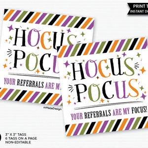 ハロウィン紹介タグ Hocus Pocus あなたの紹介が私の焦点です ハロウィンプロモーション 不動産 ポップバイタグ ビジネスマーケティング ハロウィンプロモーション