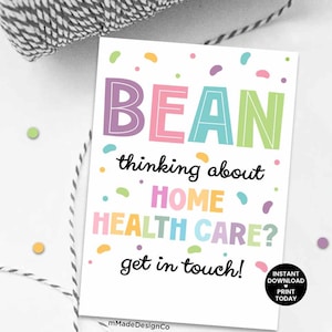 Home Health Care Referral Tags Jelly Beans Home Health Marketing Spring Promo Business Marketing Referral Marketing Personalizable Gift Tags
