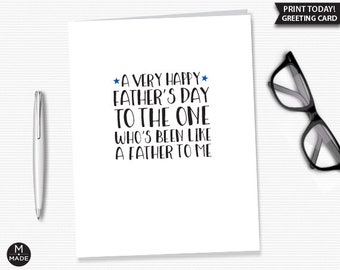 Father's Day Card, Printable Card, Simply Stated, Stepfather, Other Father, The One Who's Been Like A Father To Me, Printable Stepdad Card