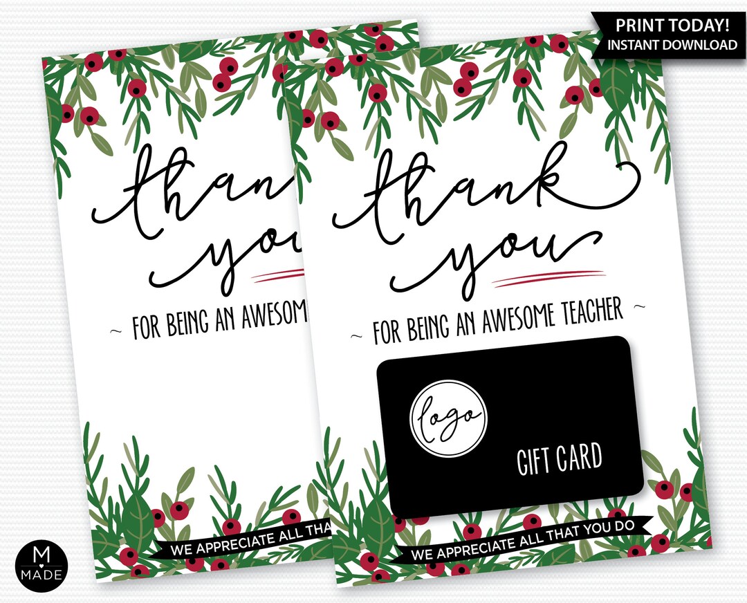 Thanks for Being an Awesome Teacher Gift Card Holder Teacher - Etsy