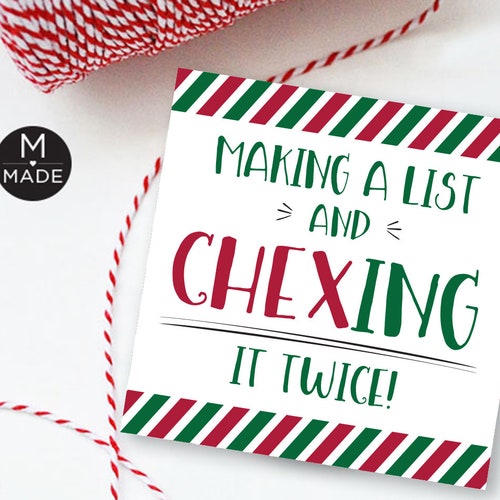 Making a List Chexing It Twice Tags // Editable Christmas Etsy