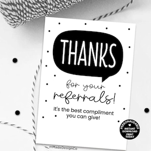 Thanks For Your Referrals Gift Tags Real Estate Pop By Insurance Mortgage Referral Marketing Best Compliment You Can Give Personalizable