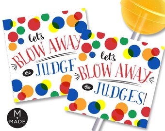 Cheer, Cheerleader, Gymnastik, Tanz, Sport Good Luck Tag, Blow Away the Judges Tags, Team Motivation Tags, Team viel Glück Tag, printable