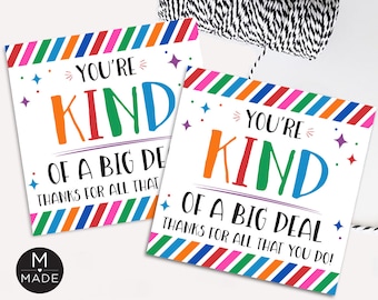 You're Kind Of A Big Deal Gift Tags Employee Appreciation Staff Recognition Coworker Thank You Granola Bars Team Appreciation Coworker Gifts