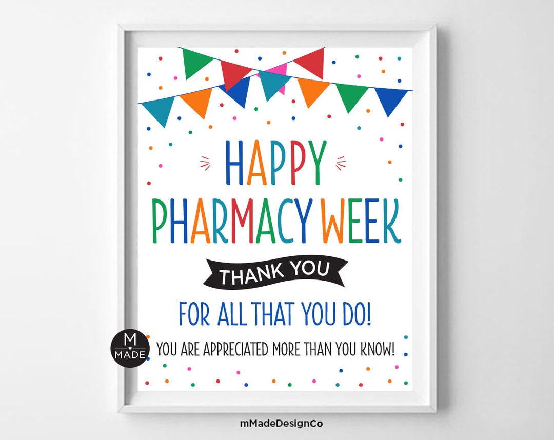 Happy Pharmacy Week Sign Pharmacist Thank You Employee Recognition Pharmacist Appreciation Flags