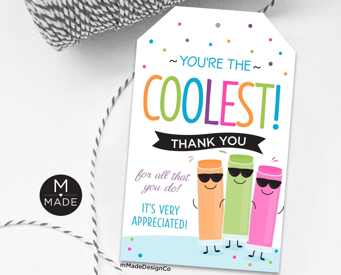 Ice Pops Thank You Tags You're the Coolest Employee Appreciation