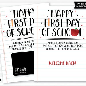 Docentendiner cadeaukaarthouder Diner op ons Lerarencadeau Leraar waardering Schoolpersoneel bedankt PTA PTO Welcome Back To School-cadeau