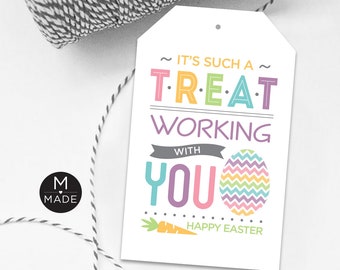 It's Such A Treat Working With You, Happy Easter Gift Tag, Coworker, Staff, Employee Appreciation, Workplace, Office, Team, Easter Treat Tag