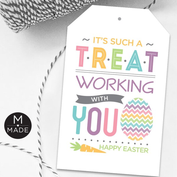 It's Such A Treat Working With You, Happy Easter Gift Tag, Coworker, Staff, Employee Appreciation, Workplace, Office, Team, Easter Treat Tag