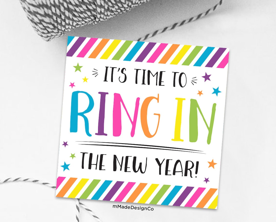 Ring New Year's Tag It's Time to Ring in the New Year Gift Tags Ring