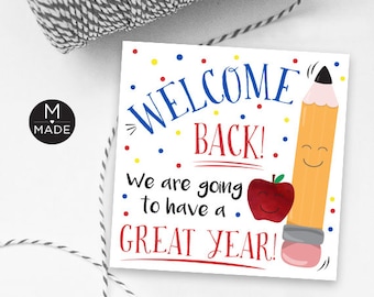Welcome Back To School Tags First Day Gift Tags Meet The Teacher First Day Of School Gifts Cookie Tags New School Year