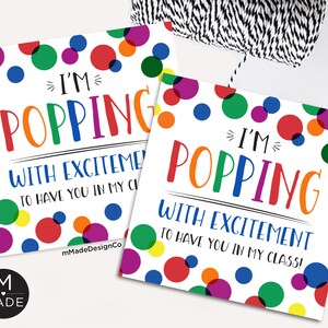 Popping With Excitement To Have You In My Class Tags Back To School Gift Meet The Teacher Fidget Pop Candy Popcorn Student Gift From Teacher