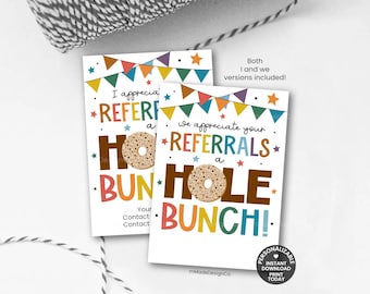 Étiquettes-cadeaux de recommandation de bagels Modèle personnalisable Trousseau Marketing d'entreprise Dessiné à la main Imprimable