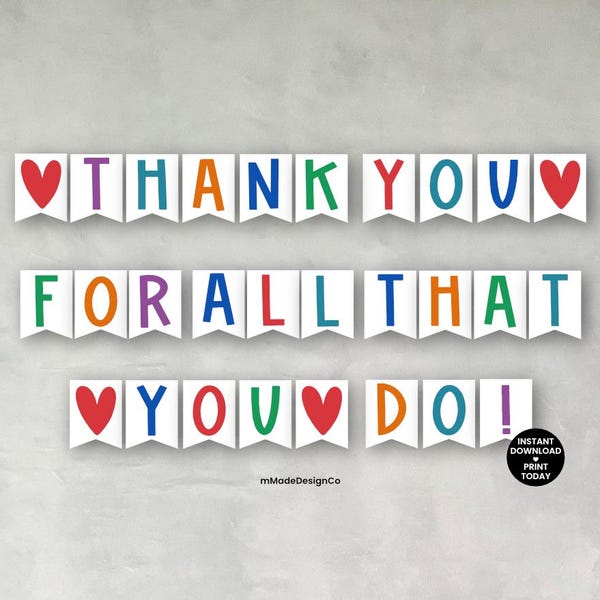 Thank You for All You Do Banner - Etsy