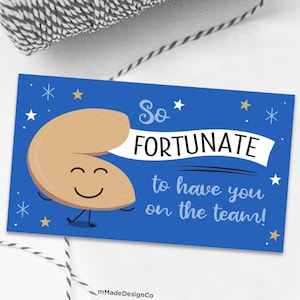 Così fortunato ad averti nel team Tag per biscotti della fortuna Regalo di apprezzamento per i dipendenti Team Grazie Riconoscimento del personale Capodanno aziendale