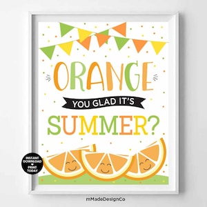 Oranje Ben je blij dat het zomer is? Bordje Leraar Waardering Personeel Erkenning Team Werkplek Schoolposter Oranje Geschenken Lerarenwagen Aftakas PTA 8 x 10