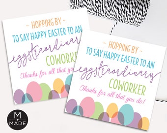 Easter Treat Tags For Coworker, Employee Appreciation, Thank You, Eggstraordinary Coworker, Easter Gift Tag, Office, Team, Workplace, Staff