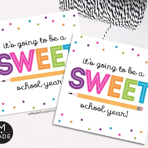 Het wordt een leuk jaar Terug naar school traktatielabels Cookielabel Eerste schooldag Meet the Teacher Student Cadeau Schooltraktatielabels