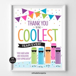 Coolest Team Ever Employee Appreciation Sign Ice Cream Freeze Pops Ice Pops Team Motivation Summer Office Party Team Thank You Sign 8x10