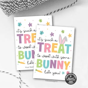 Coworker Easter Treat Tags Personalizable Template Employee Appreciation Team Staff Spring Treat