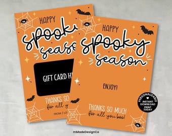 Personalizable Halloween Gift Card Holder Spooky Season Team Appreciation Employee Gift Staff Thank You Halloween Coworker Appreciation Gift