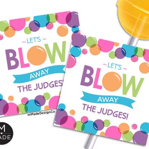 Laten we de juryleden wegblazen Tags Sport Geluk Cadeau Team Motivatie Traktaties Lolly Kauwgom Gymnastiek Juichen Cheerleading Dans Aanpasbaar