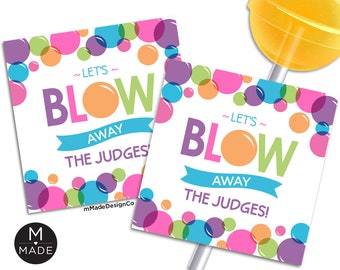 Let's Blow Away the Judges Tags, Sports Good Luck Gift, Team Motivation, Team Good Luck, Lollipop, Gymnastics, Cheer, Cheerleading, Dance
