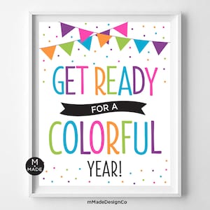 Get Ready For A Colorful Year, Back To School Sign, Bulletin Board, School Decor, Classroom Welcome Back Sign,Colors, Crayons, Classroom Art