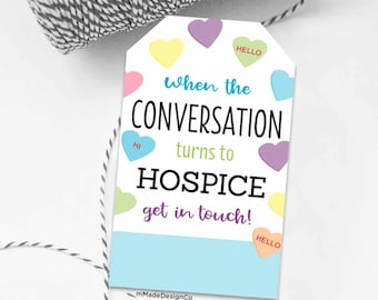Hospice Marketing Valentine's Day Conversation Hearts Tags Hospice Referrals Personalizable Template Printable