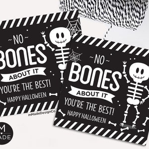 Nessun problema Etichette di ringraziamento per Halloween Apprezzamento dei dipendenti Riconoscimento del personale Regalo di Halloween per insegnanti Etichette regalo di ossa di Halloween per scheletri