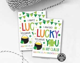 Superleuk dat je in mijn klas zit St. Patrick's Day-tags Personaliseerbare sjabloon School Klas St. Patrick's-cadeau van leraar voor kinderen