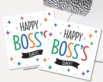 Happy Boss's Day Tags Boss Day Gift Boss Appreciation Bosses Day Favor Tags Printable Thank You Gift For Leader Supervisor Management